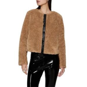 Marc New York faux fur full zip closure jacket size XL NWT